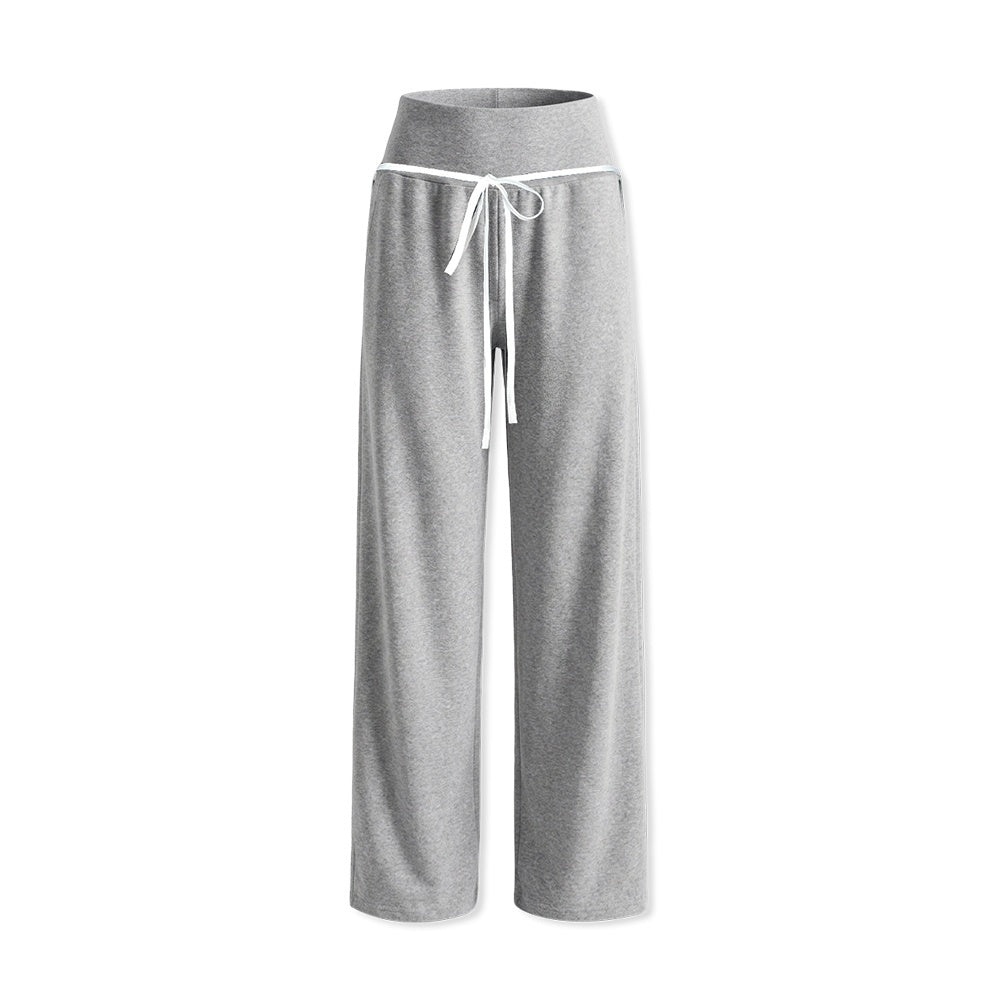 kvkv_Light_Gray_Drawstring_Wide_Waist_Straight_Leg_Women&