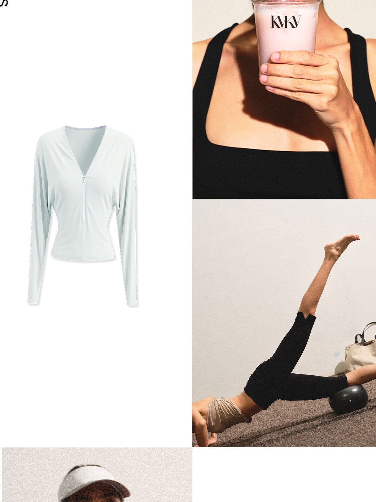 kvkv Light Green Adjustable V-neck Zip Waist Batwing Lyocell Women&