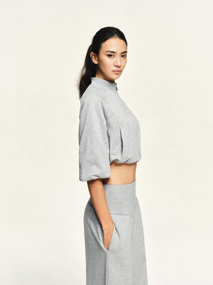 kvkv Light Heather Grey Loose Raglan Sleeve Cotton Women&