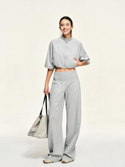 kvkv Light Heather Grey Loose Raglan Sleeve Cotton Women&
