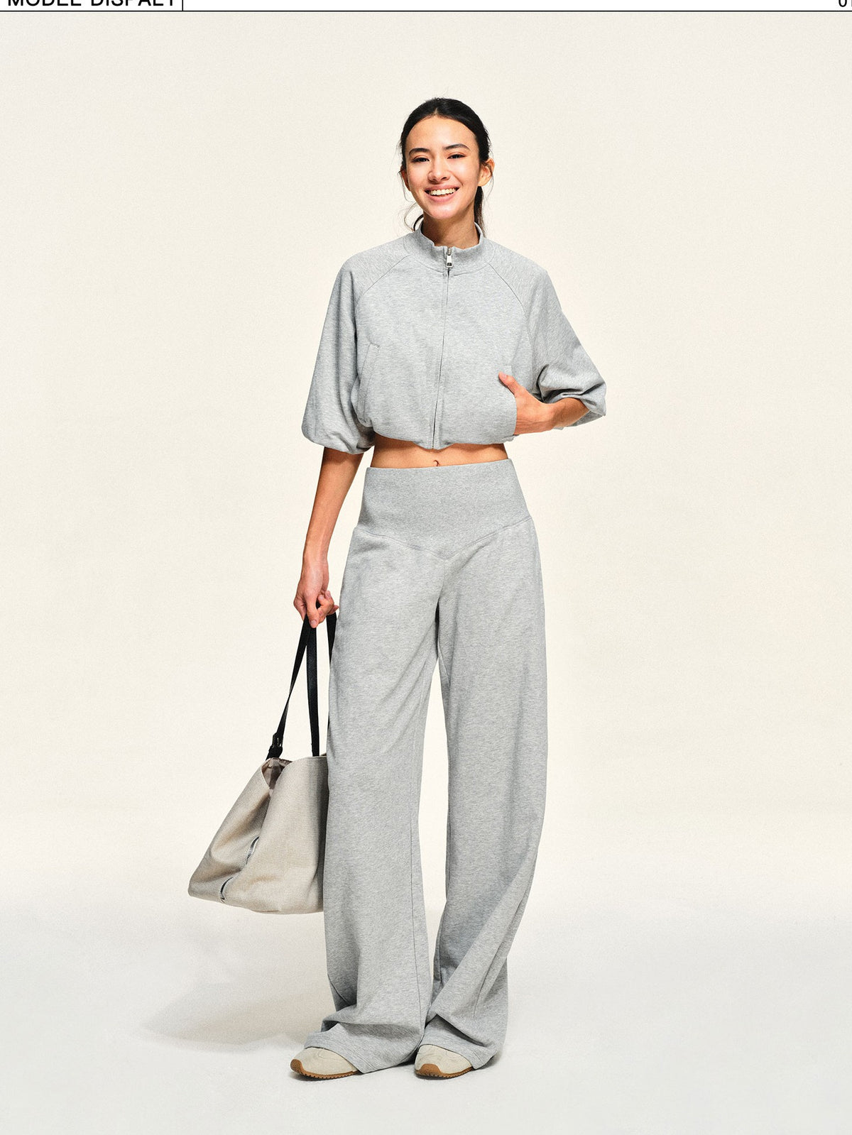 kvkv Light Heather Grey Loose Raglan Sleeve Cotton Women&