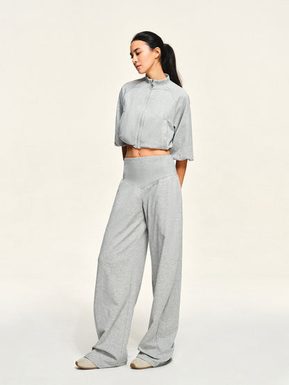 kvkv Light Heather Grey Loose Raglan Sleeve Cotton Women&