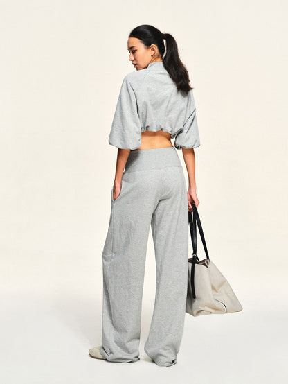 kvkv Light Heather Grey Loose Raglan Sleeve Cotton Women&