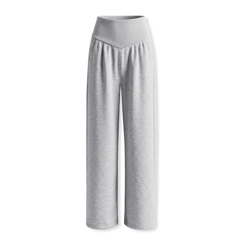 kvkv_Light_Heather_Grey_Wide_Ribbed_V_Waist_Straight_Women&