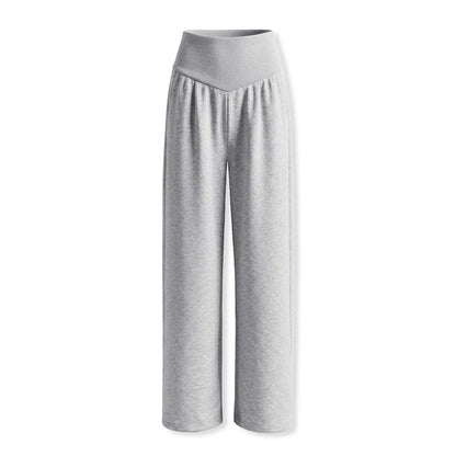 kvkv_Light_Heather_Grey_Wide_Ribbed_V_Waist_Straight_Women&