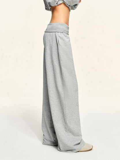 kvkv Light Heather Grey Wide Ribbed V Waist Straight Women&