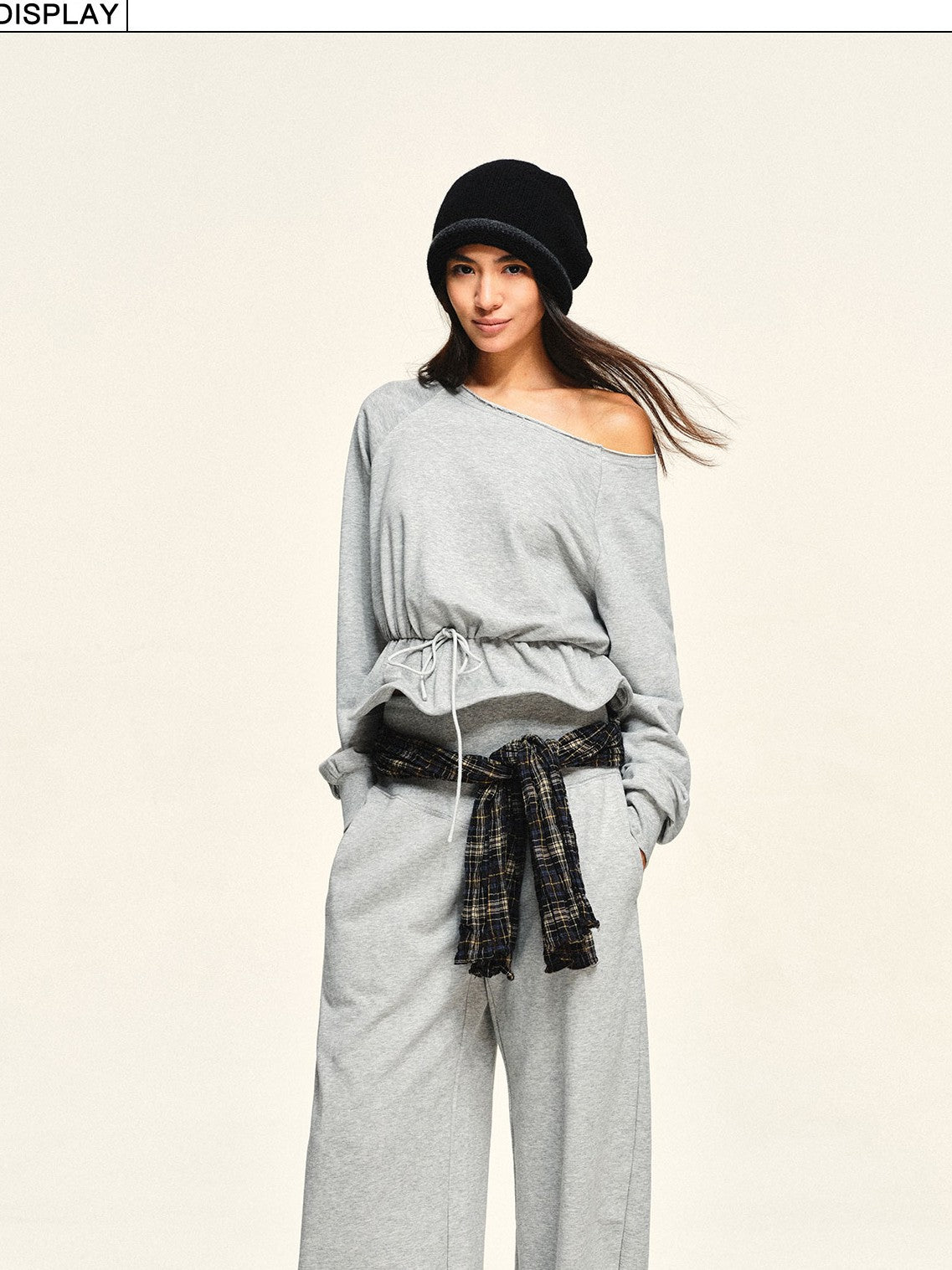 kvkv Light Heather Grey Wide Ribbed V Waist Straight Women&