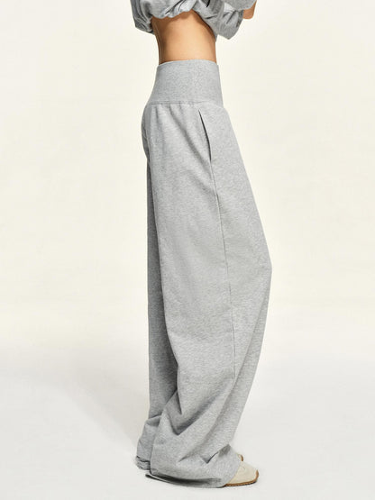 kvkv Light Heather Grey Wide Ribbed V Waist Straight Women&