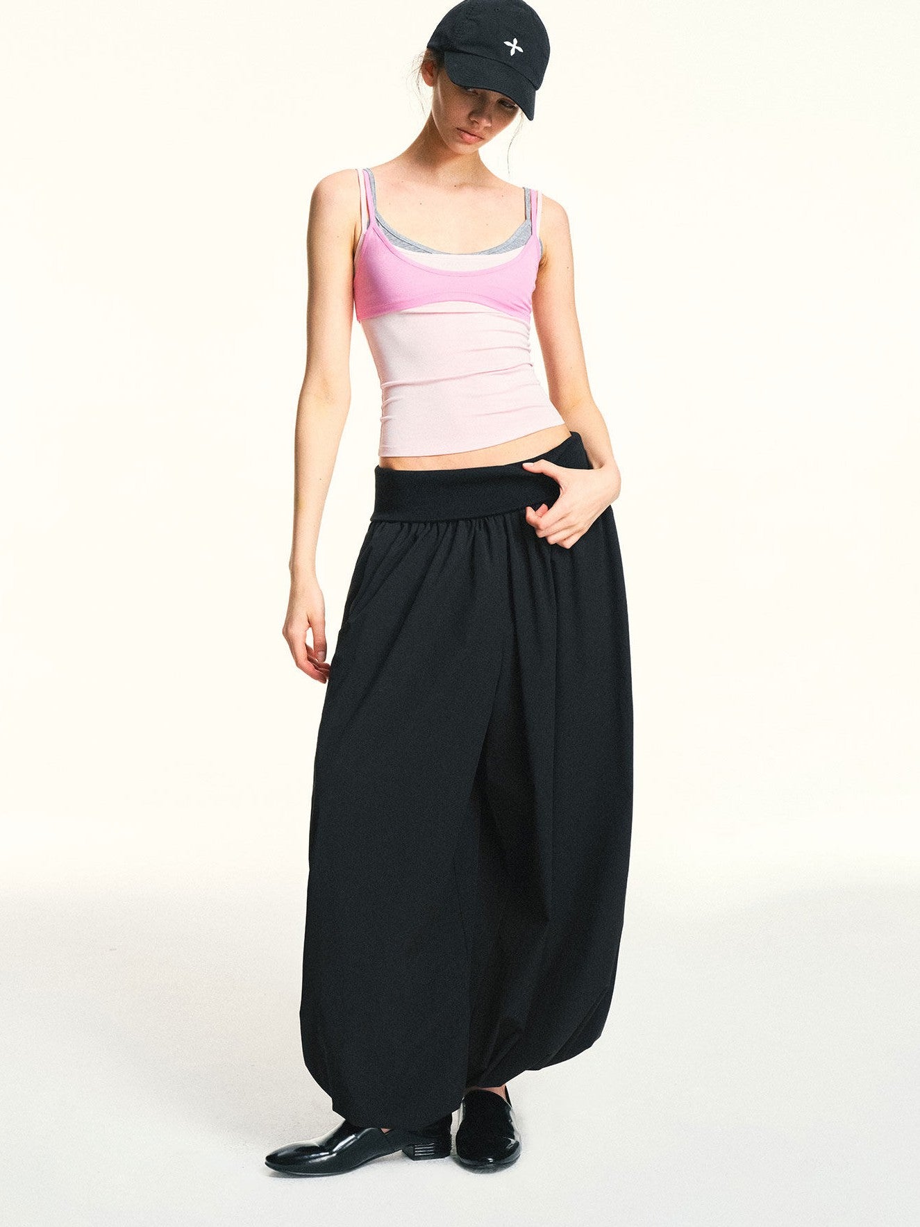 kvkv Light Pink Contrast Layered Detachable Three Piece Set Women&