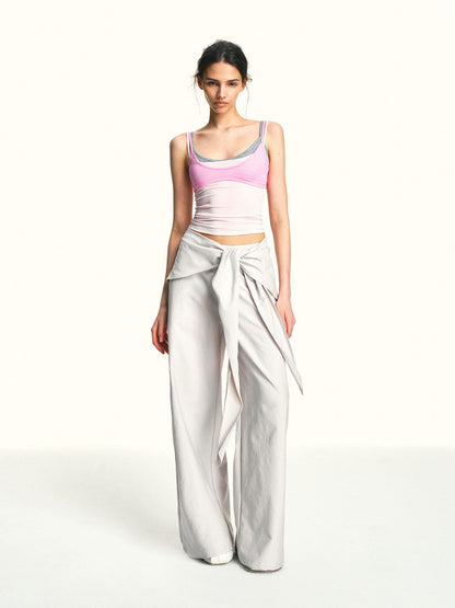 kvkv Light Pink Contrast Layered Detachable Three Piece Set Women&