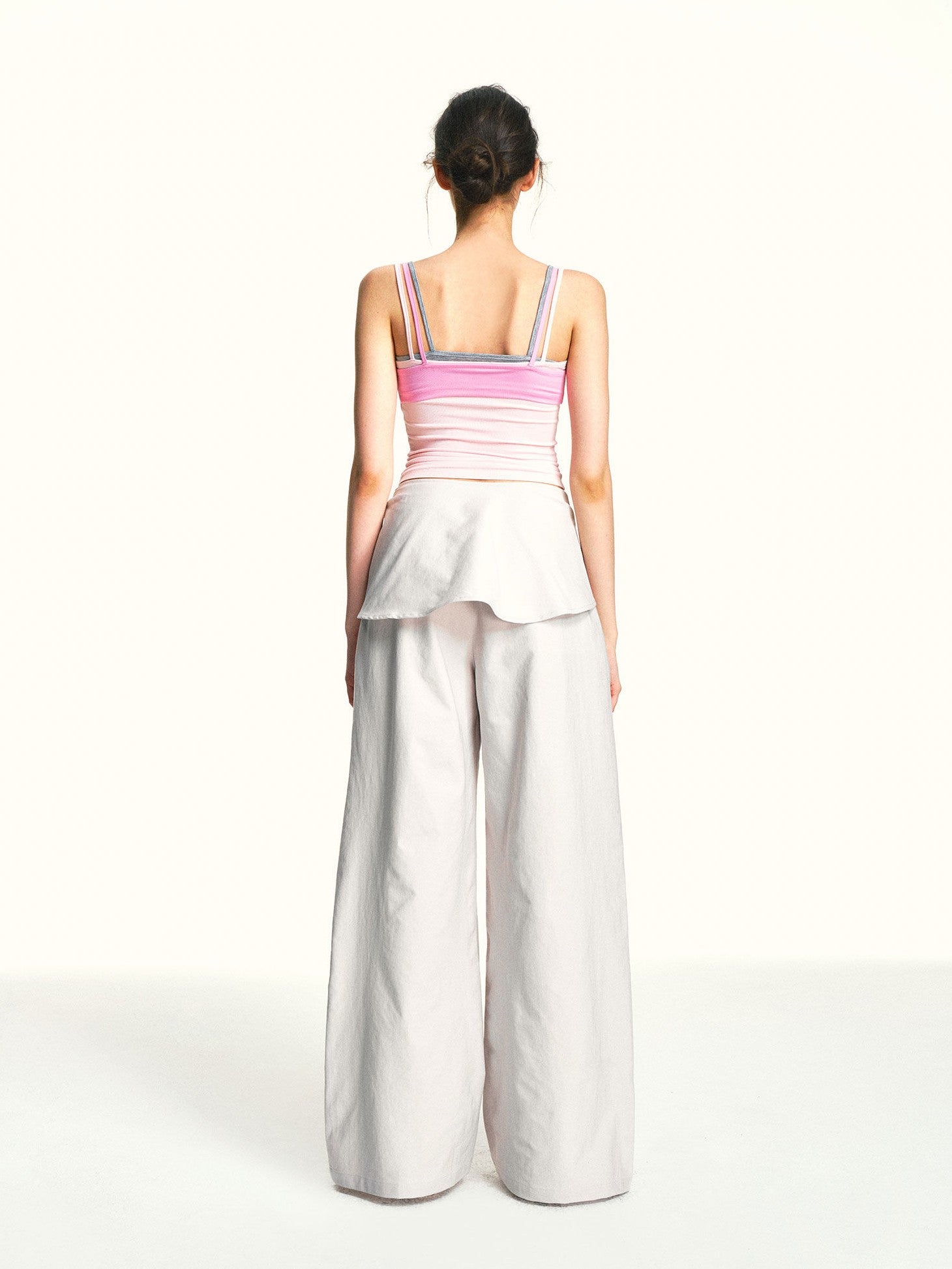 kvkv Light Pink Contrast Layered Detachable Three Piece Set Women&