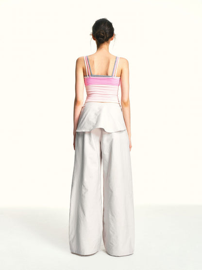 kvkv Light Pink Contrast Layered Detachable Three Piece Set Women&