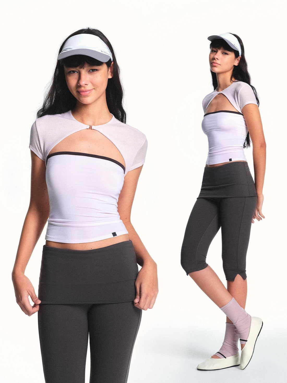 kvkv Light Purple Colorblock Two Piece Micro Sheer Women&