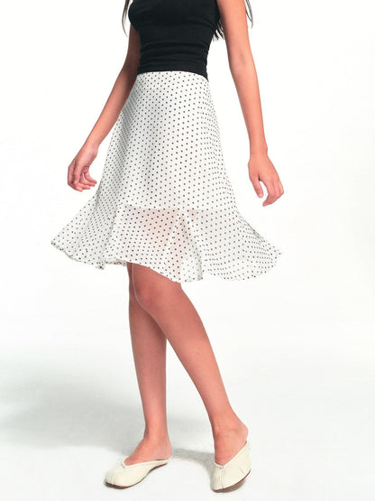 kvkv Lightweight Sheer Vintage Polka Dot A Line Women&