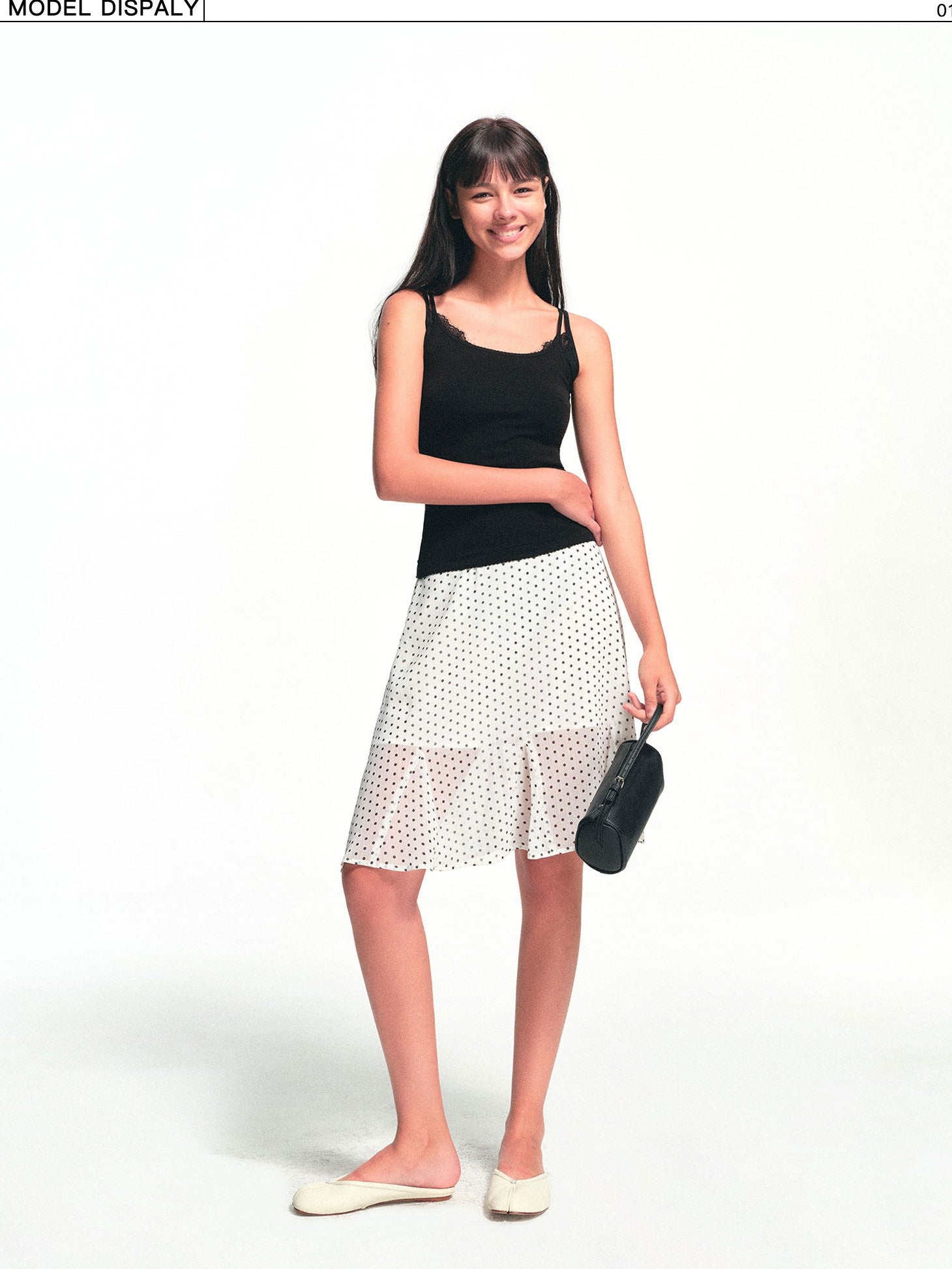 kvkv Lightweight Sheer Vintage Polka Dot A Line Women&