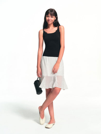 kvkv Lightweight Sheer Vintage Polka Dot A Line Women&