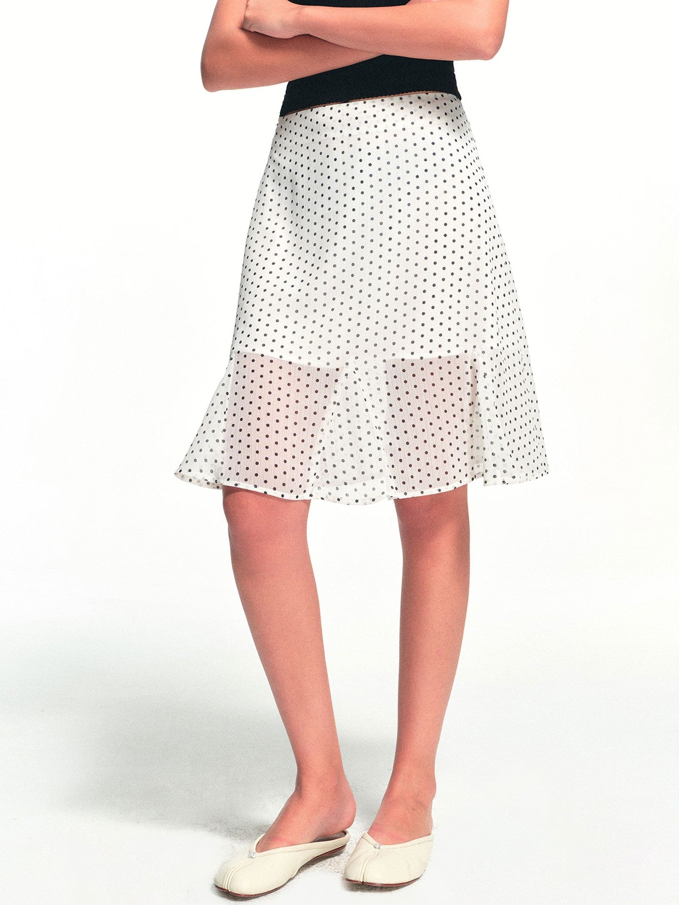 kvkv Lightweight Sheer Vintage Polka Dot A Line Women&