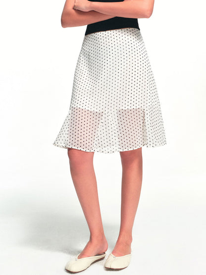kvkv Lightweight Sheer Vintage Polka Dot A Line Women&