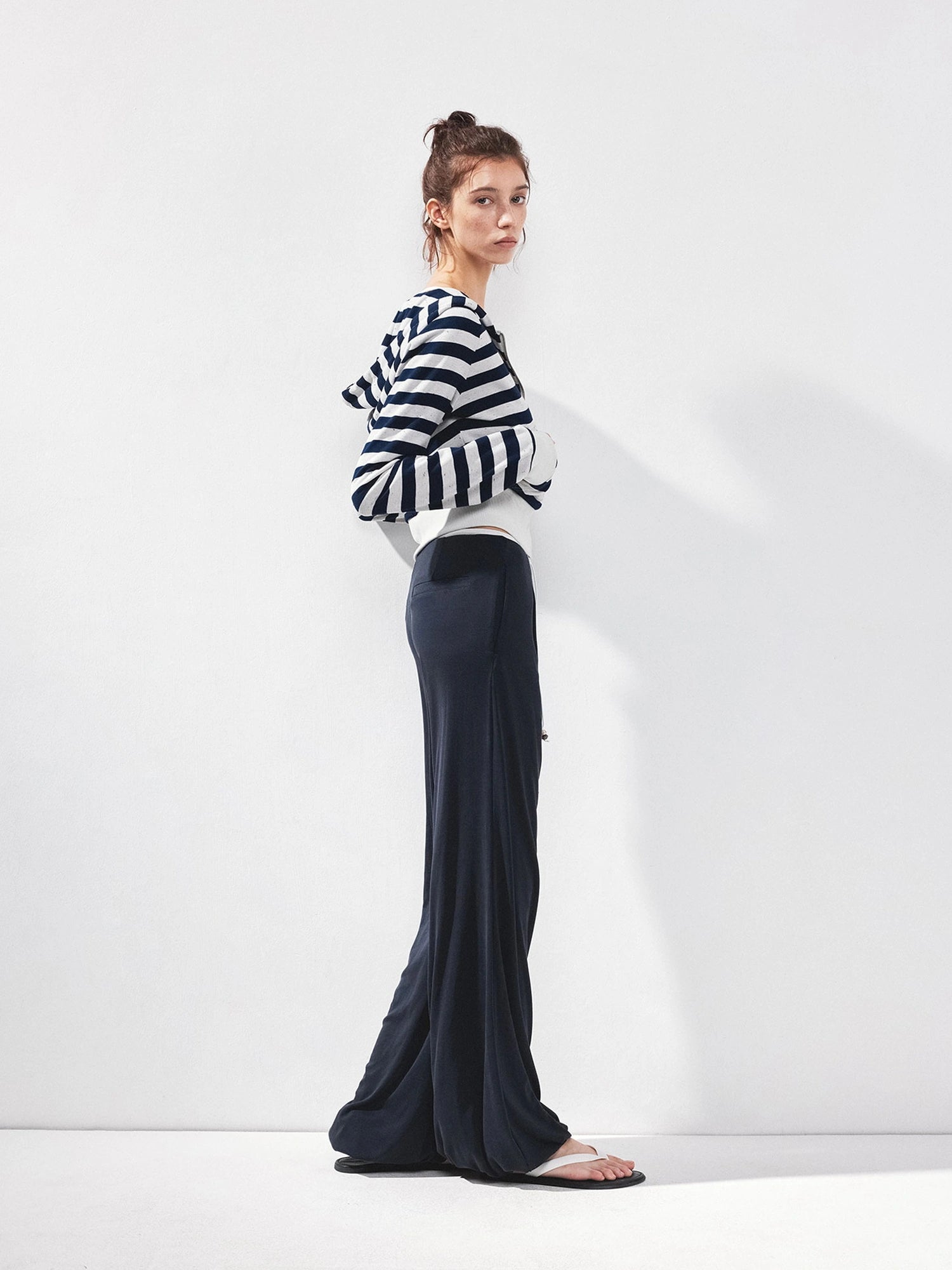 kvkv Liquid Feel Wide Leg Drawstring Ankle Pants