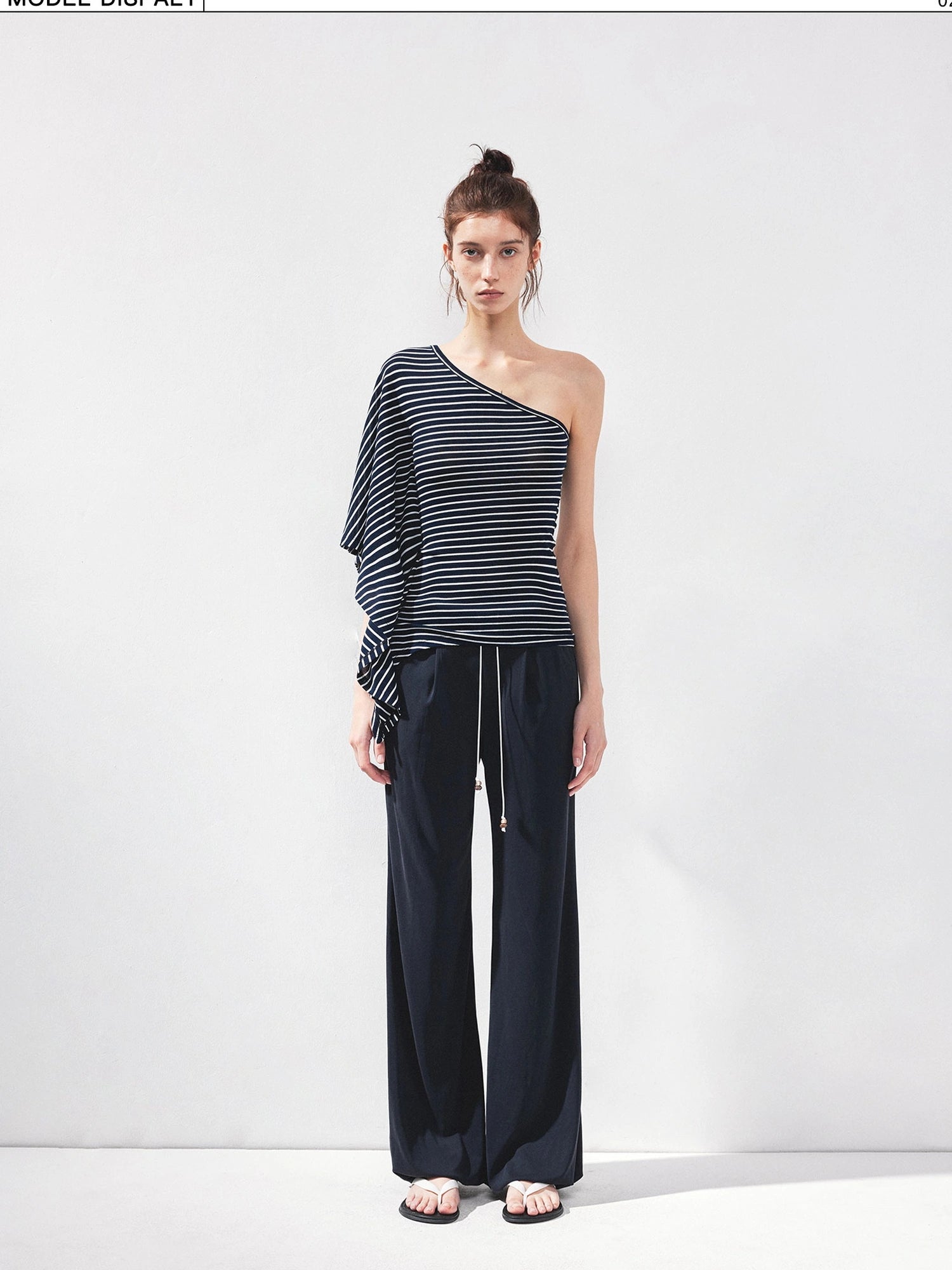 kvkv Liquid Feel Wide Leg Drawstring Ankle Pants