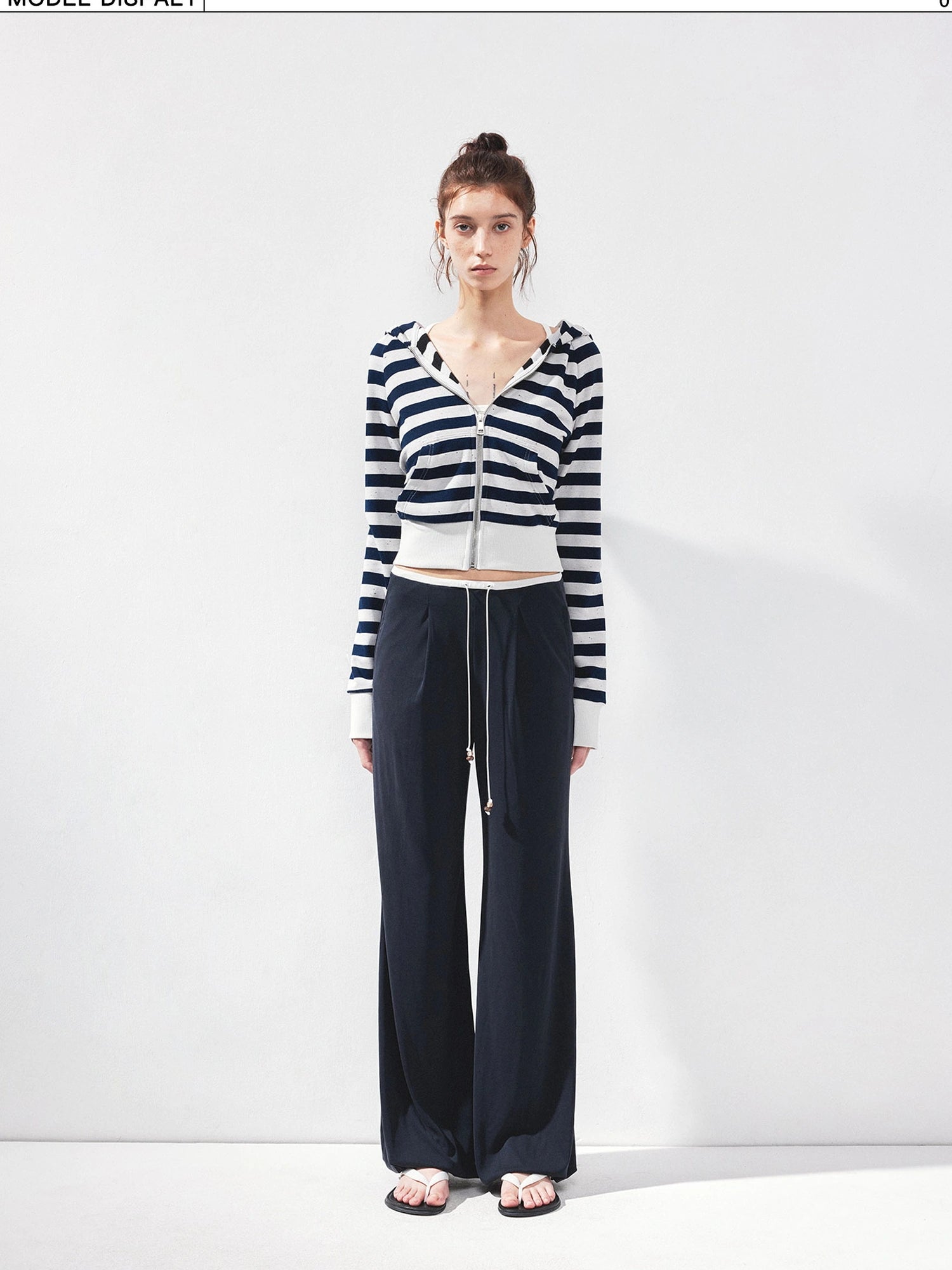 kvkv Liquid Feel Wide Leg Drawstring Ankle Pants