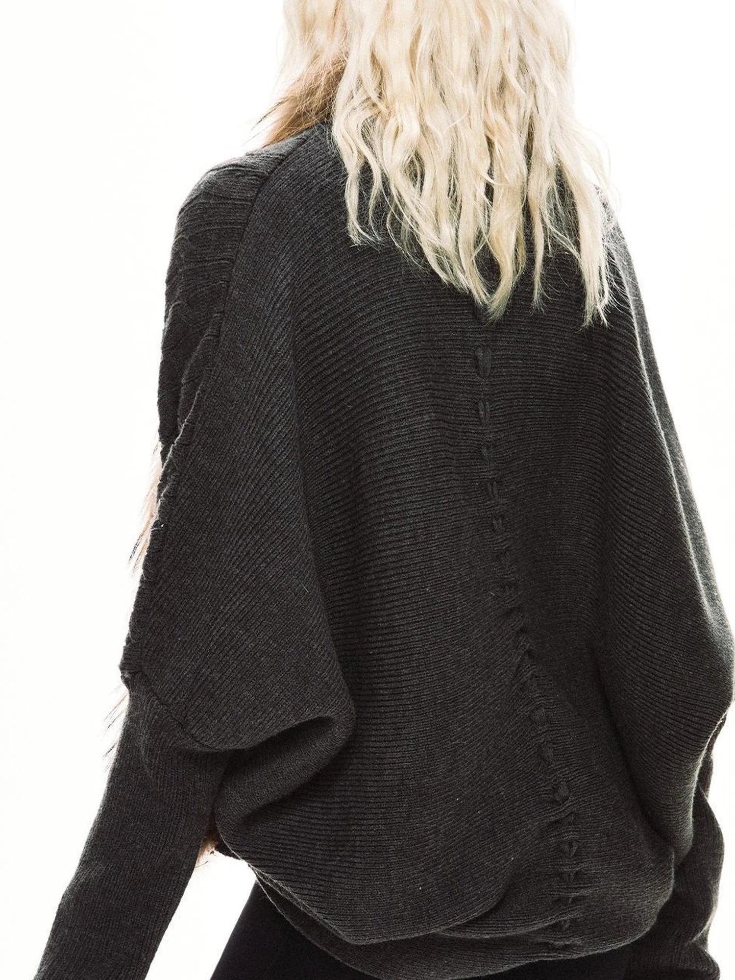 kvkv Long Fur Collar Knit Cardigan