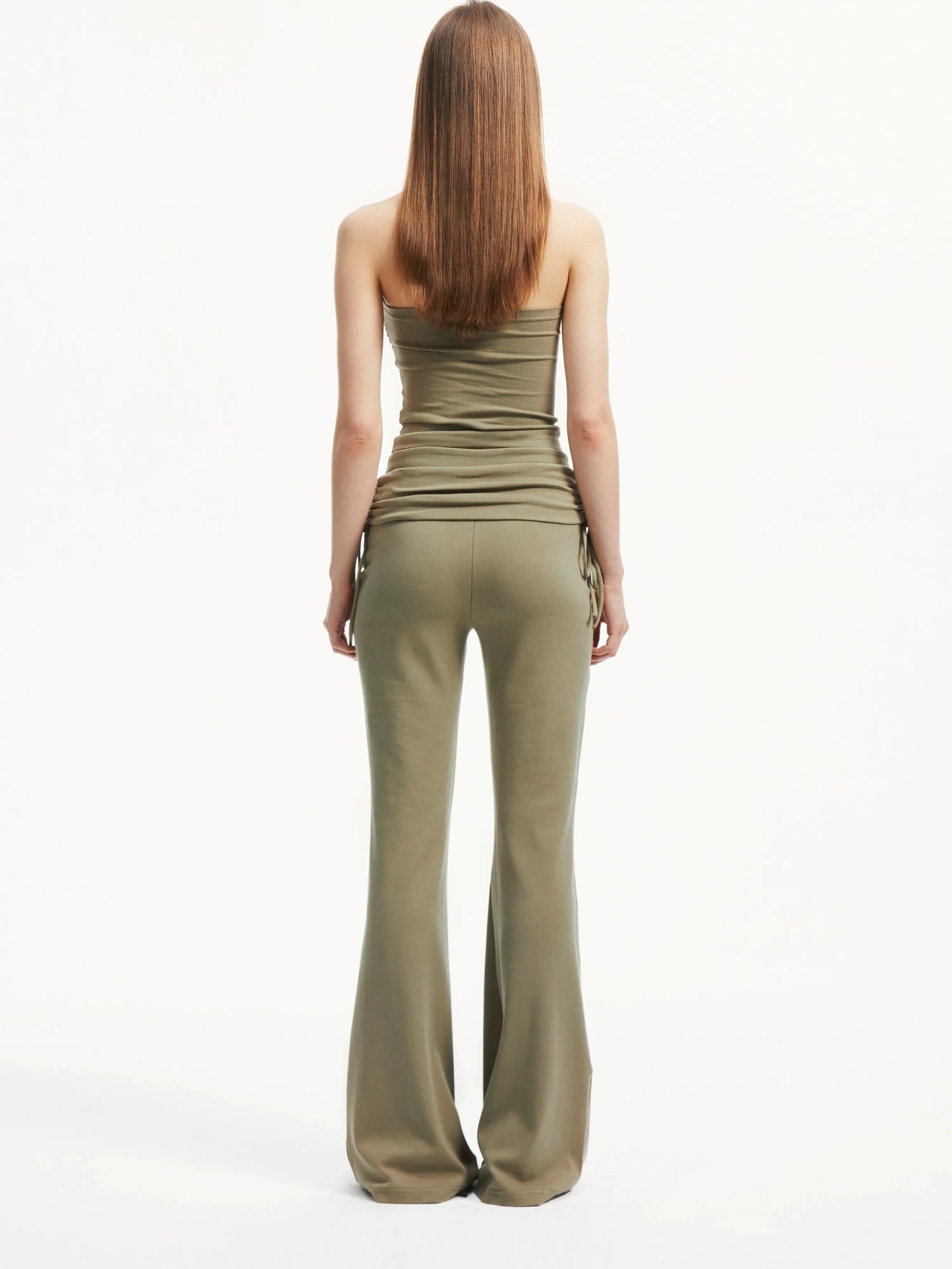kvkv Low Rise Belted Gather Flare Pants