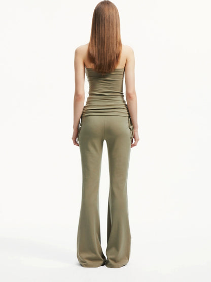 kvkv Low Rise Belted Gather Flare Pants