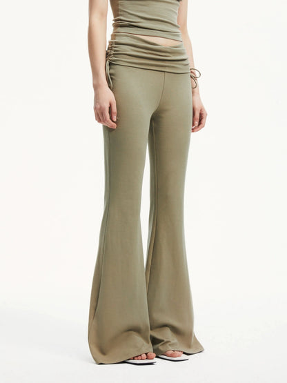 kvkv Low Rise Belted Gather Flare Pants