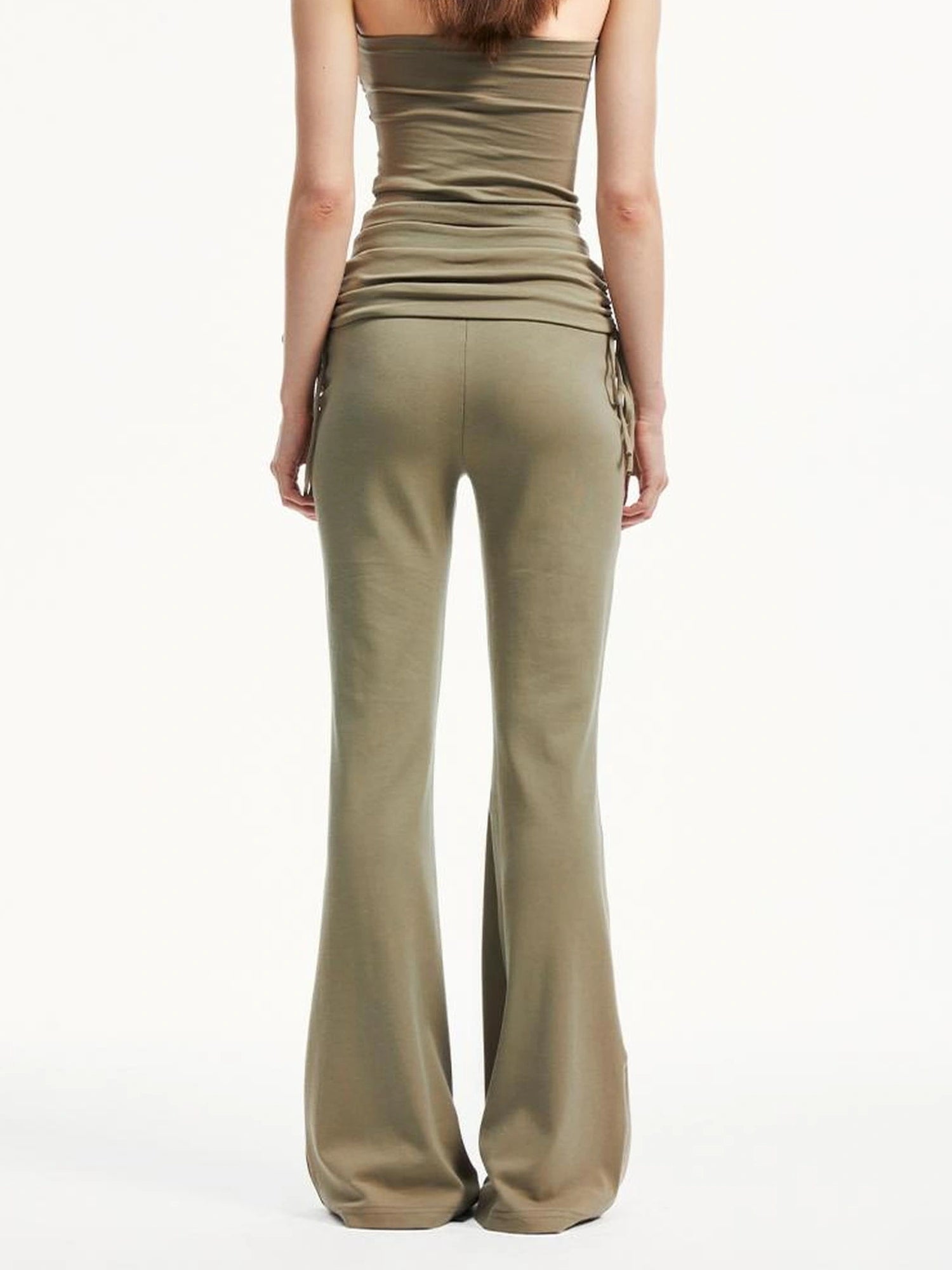 kvkv Low Rise Belted Gather Flare Pants