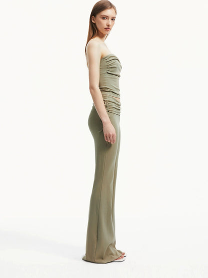 kvkv Low Rise Belted Gather Flare Pants