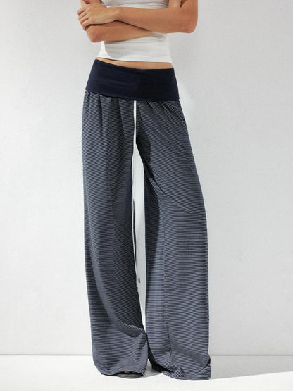 kvkv Low Rise Flared Yoga Pants With Folded Waist
