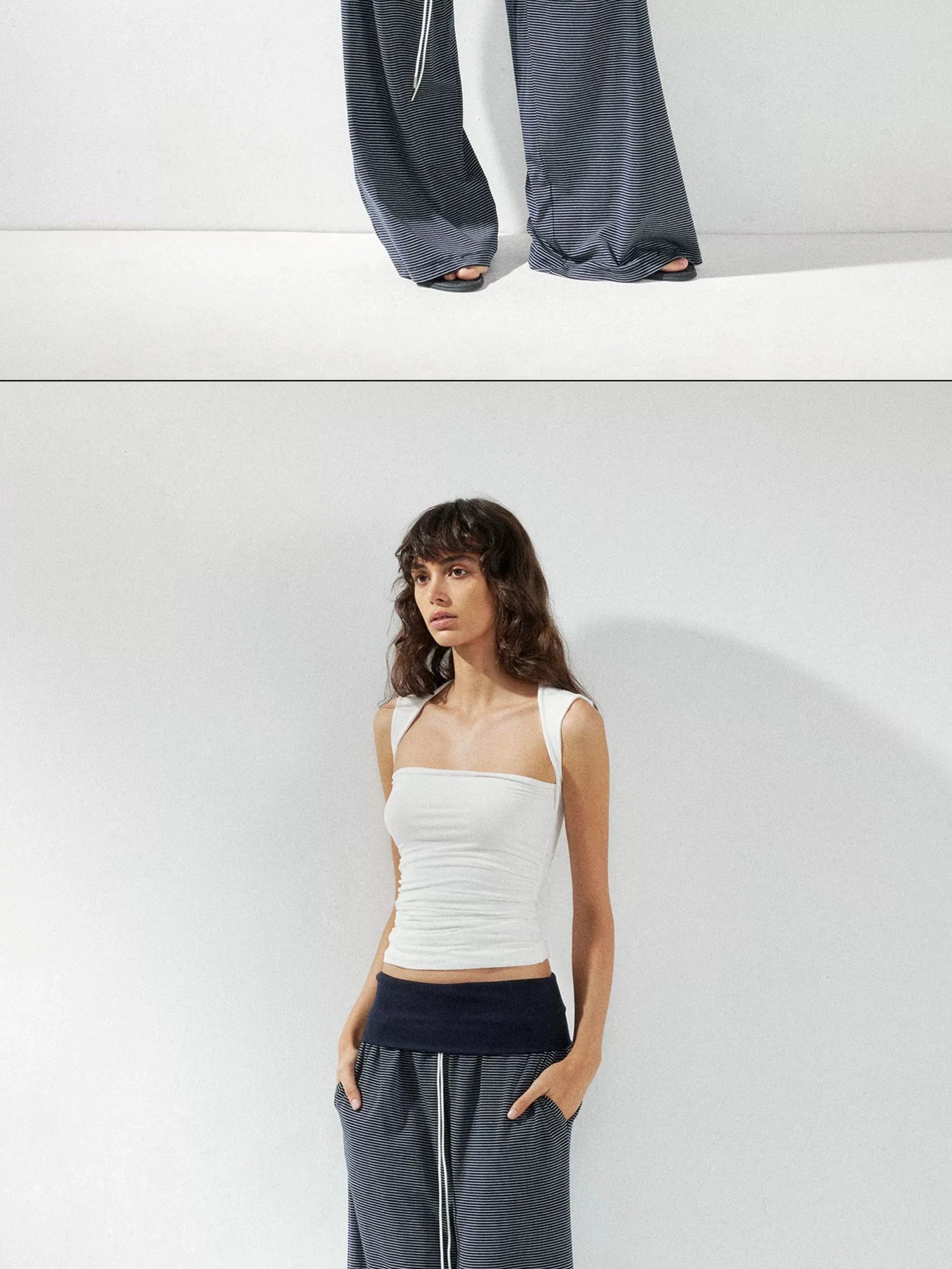 kvkv Low Rise Flared Yoga Pants With Folded Waist