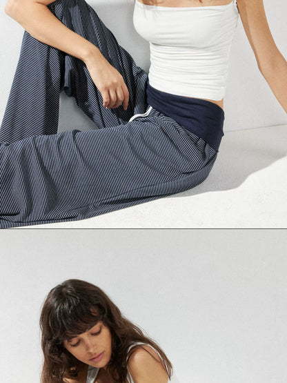 kvkv Low Rise Flared Yoga Pants With Folded Waist