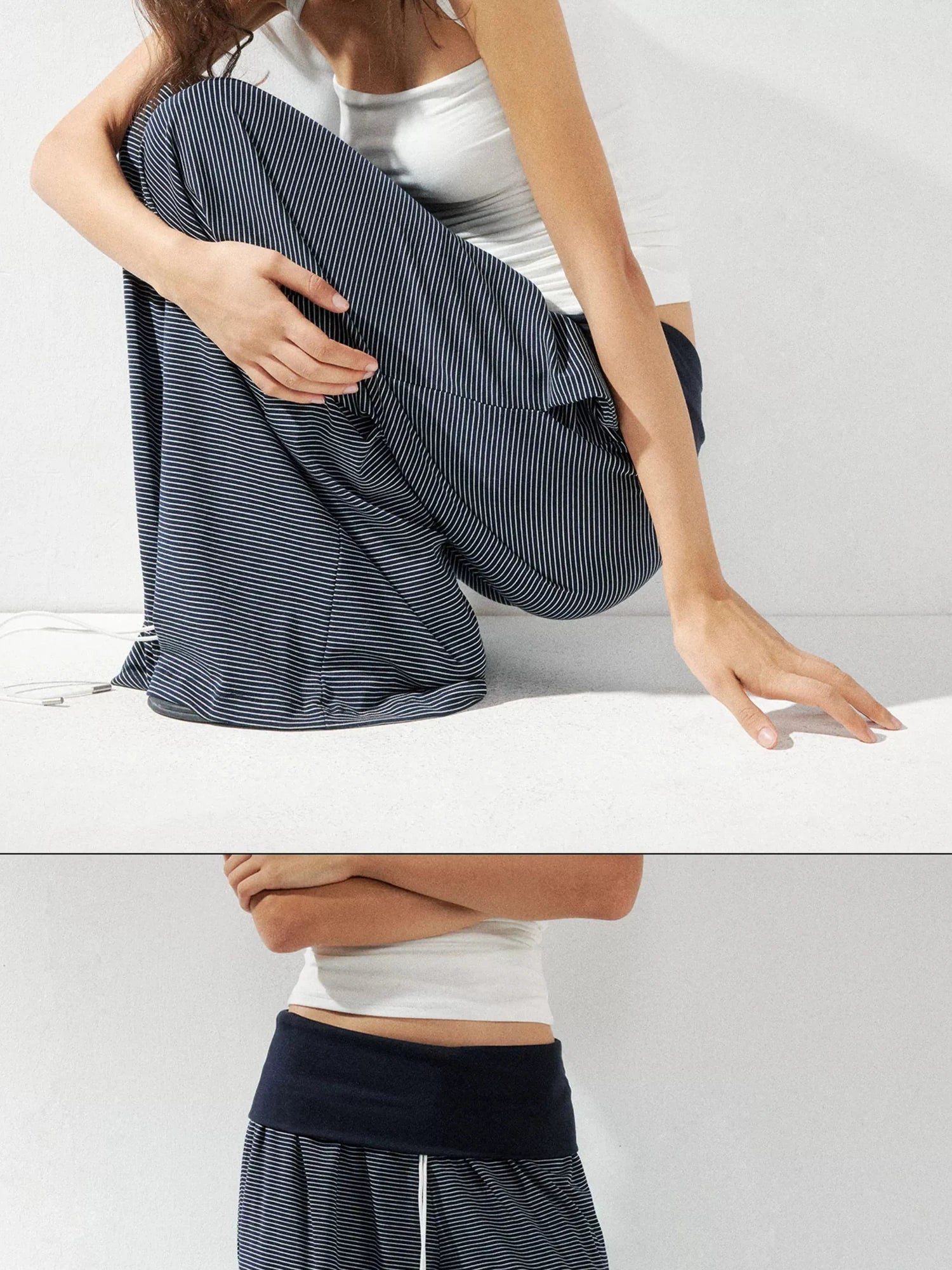 kvkv Low Rise Flared Yoga Pants With Folded Waist