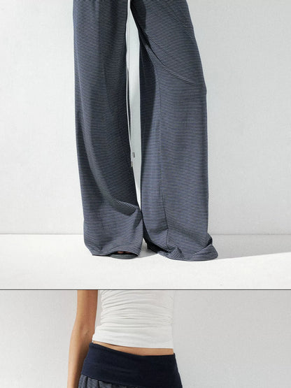 kvkv Low Rise Flared Yoga Pants With Folded Waist