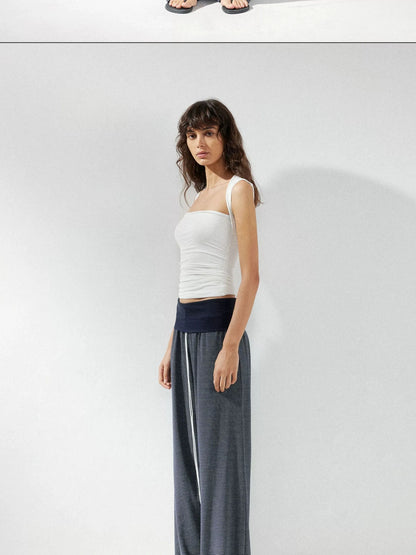 kvkv Low Rise Flared Yoga Pants With Folded Waist