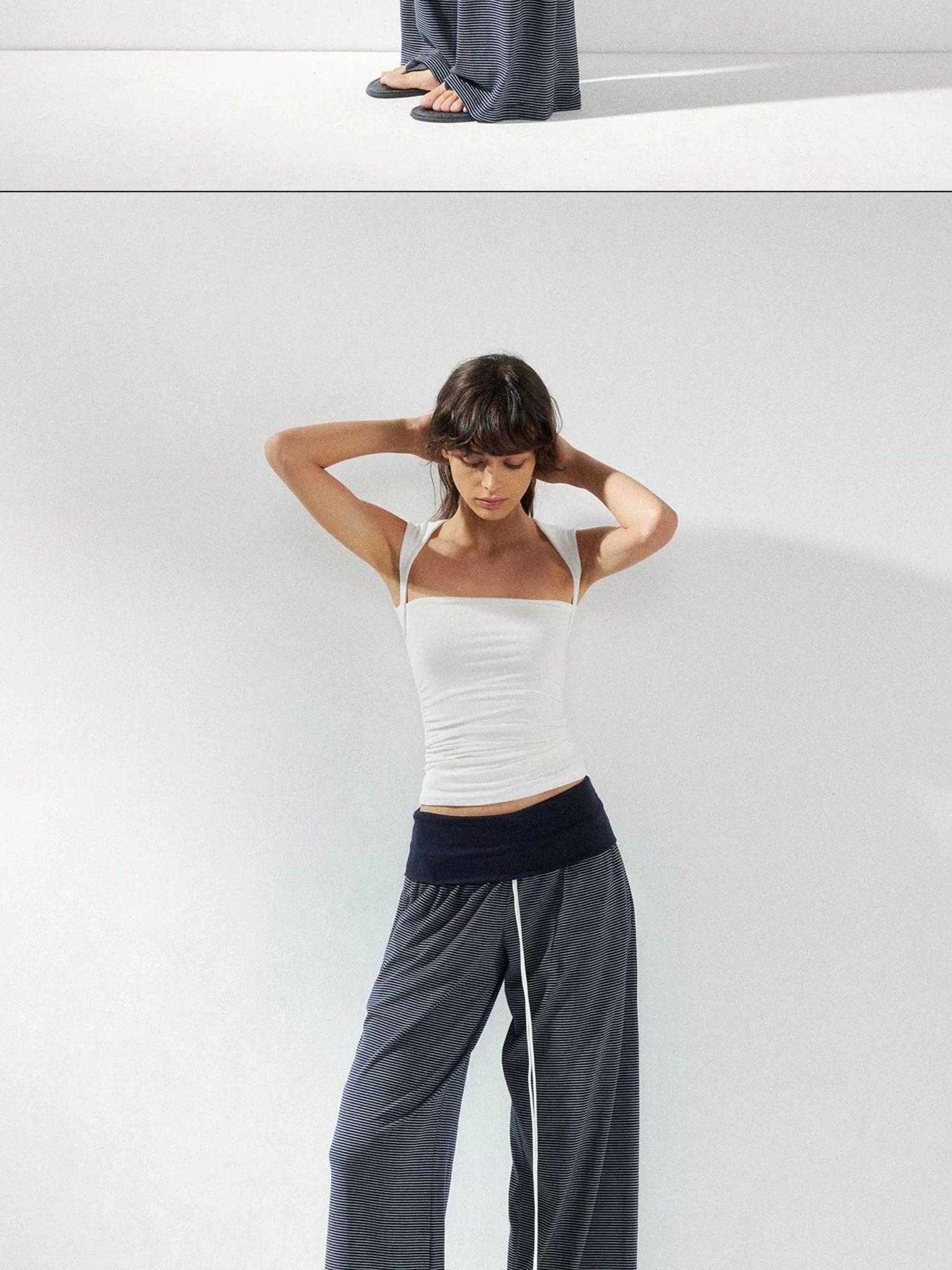 kvkv Low Rise Flared Yoga Pants With Folded Waist