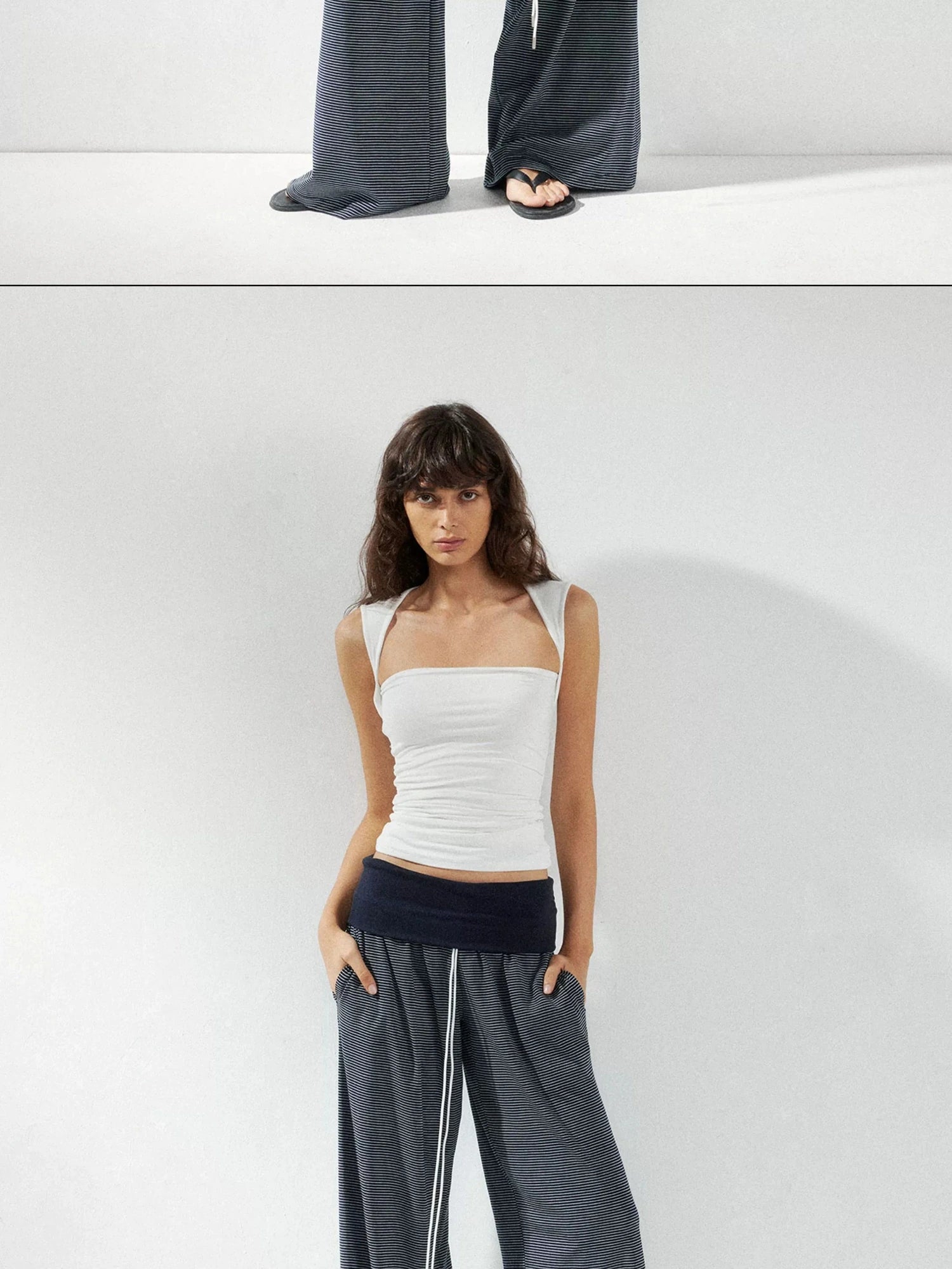 kvkv Low Rise Flared Yoga Pants With Folded Waist