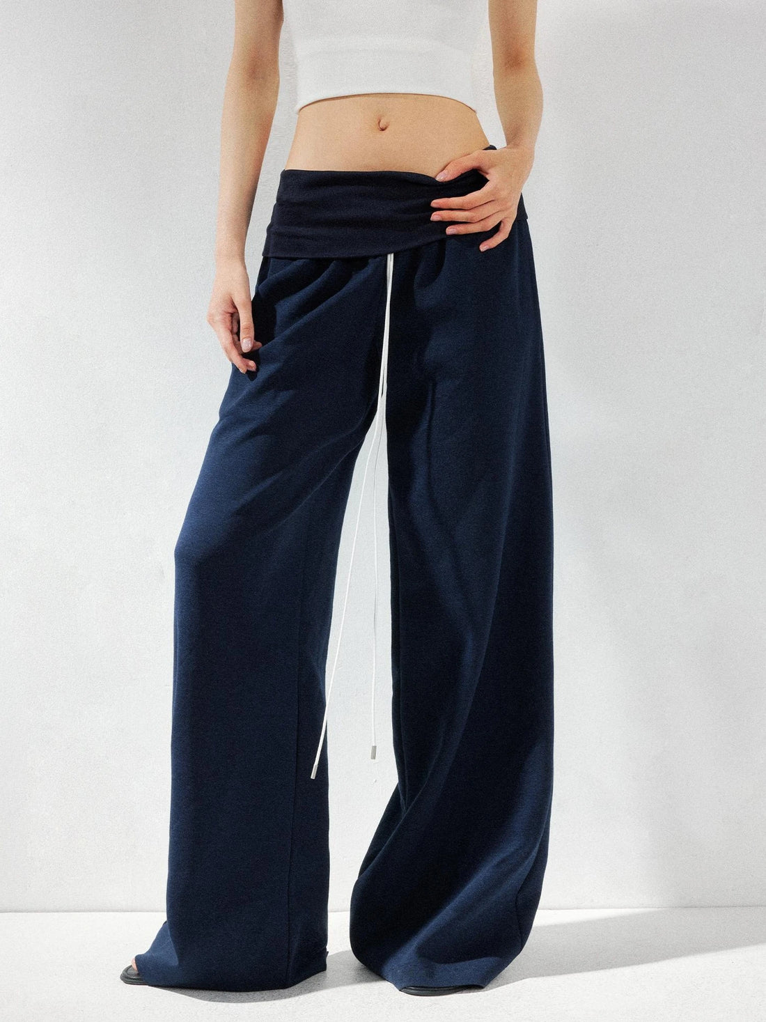 kvkv Low Rise Foldable Wide Waistband Flared Yoga Pants