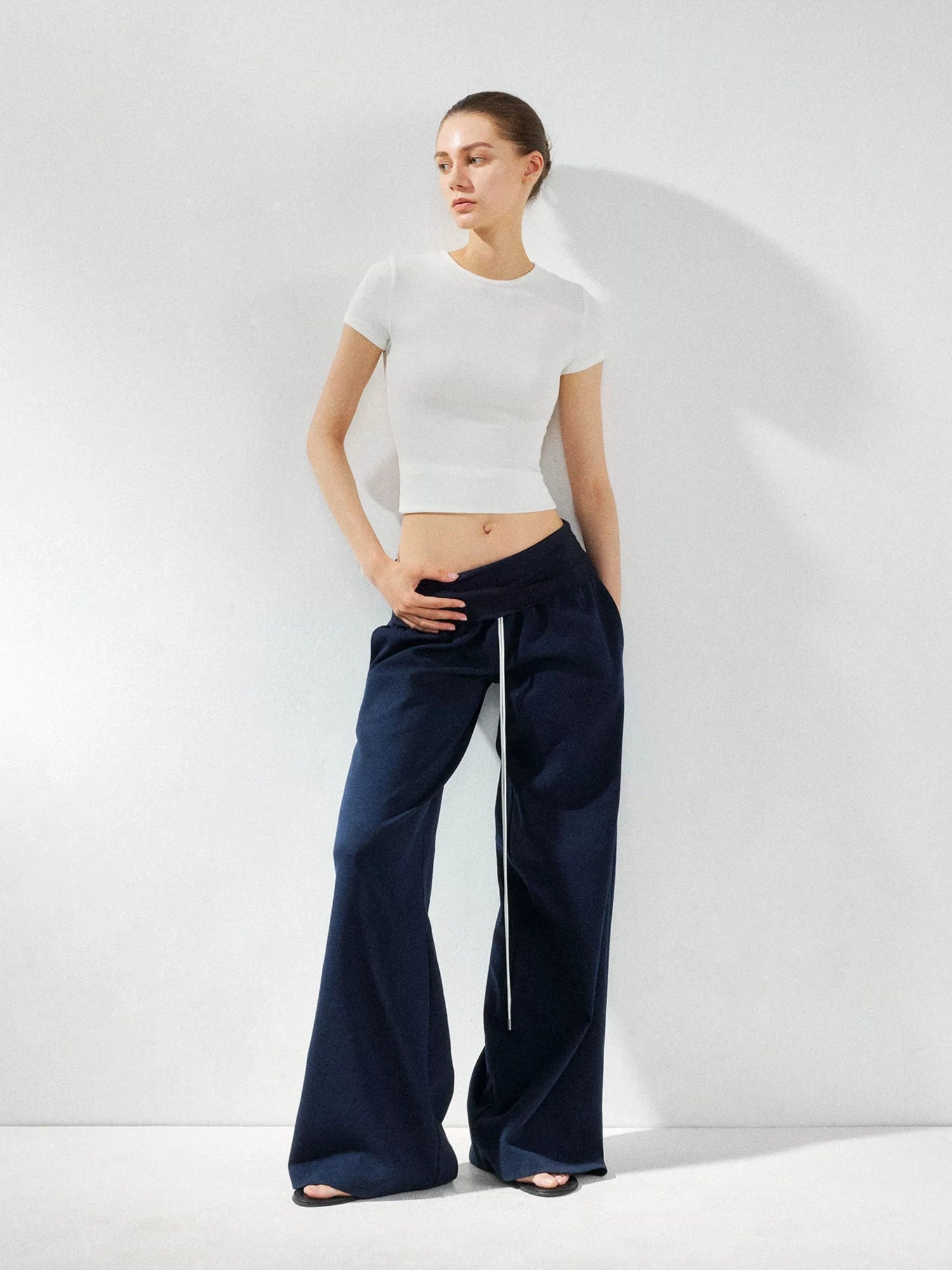 kvkv Low Rise Foldable Wide Waistband Flared Yoga Pants