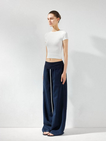 kvkv Low Rise Foldable Wide Waistband Flared Yoga Pants