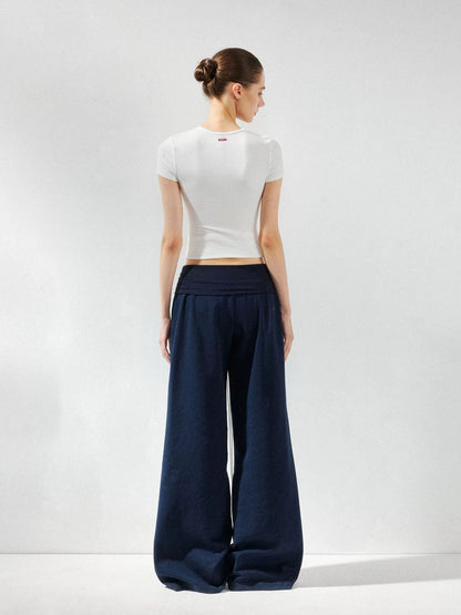 kvkv Low Rise Foldable Wide Waistband Flared Yoga Pants