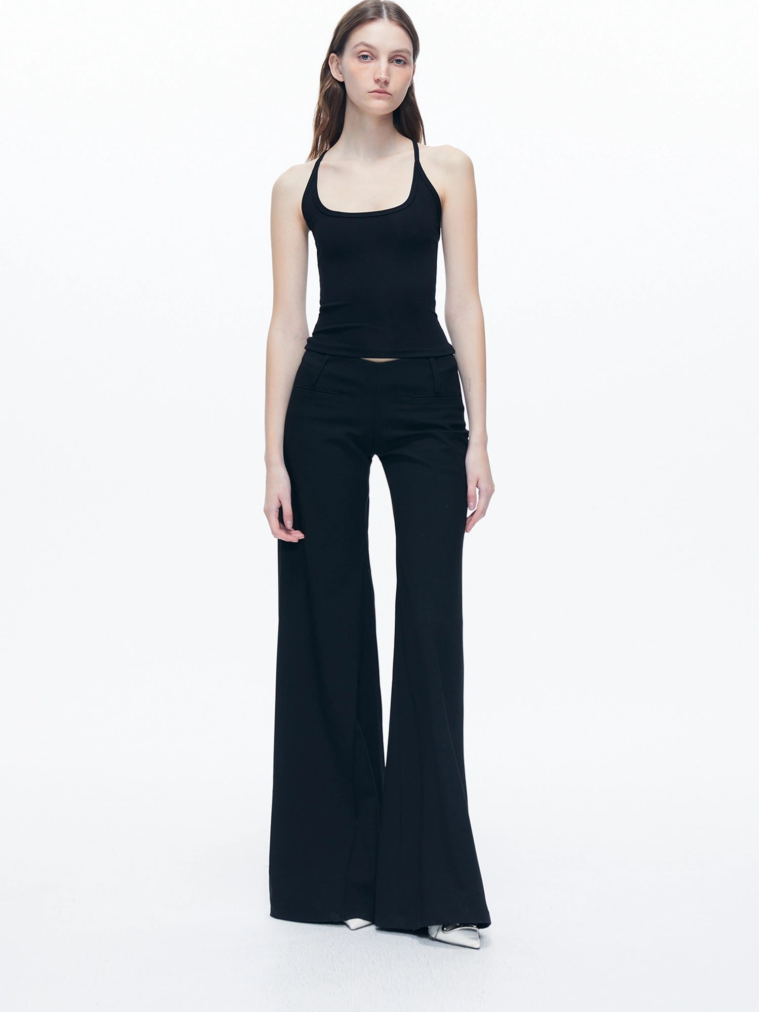 kvkv Low Rise Slim Flare Dress Pants