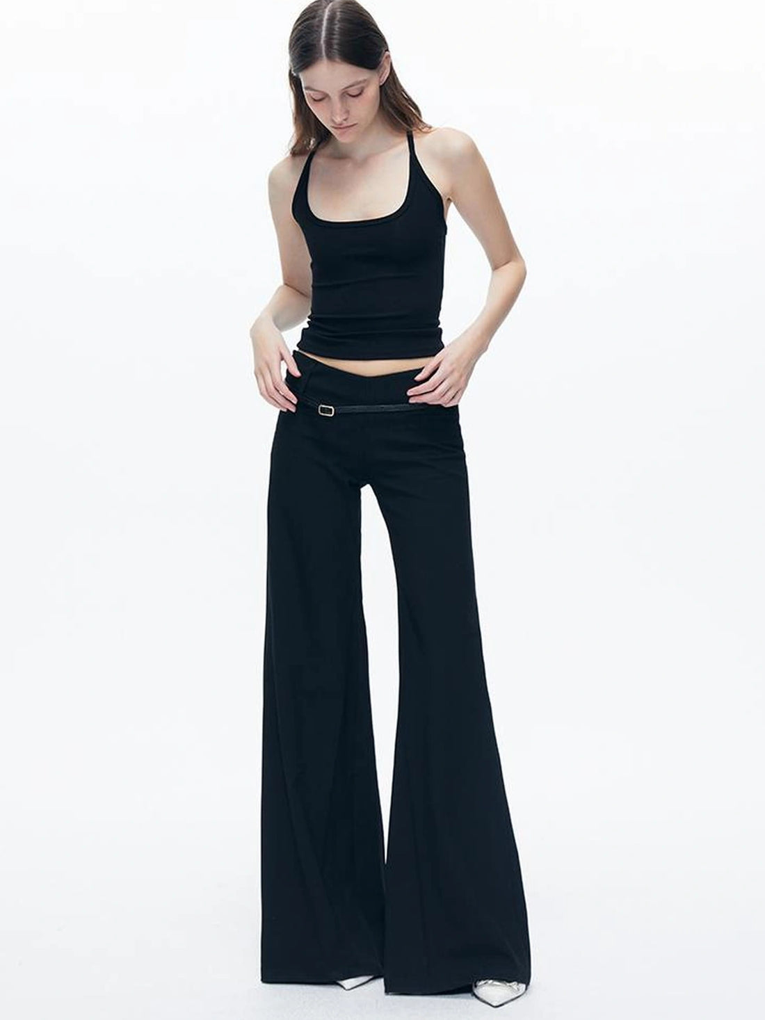 kvkv Low Rise Slim Flare Dress Pants