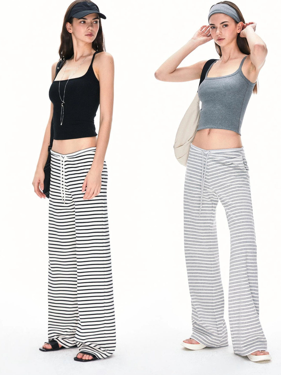 kvkv Low Rise Striped Drawstring Trousers