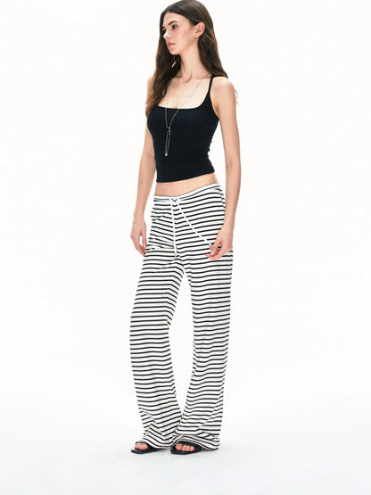 kvkv Low Rise Striped Drawstring Trousers