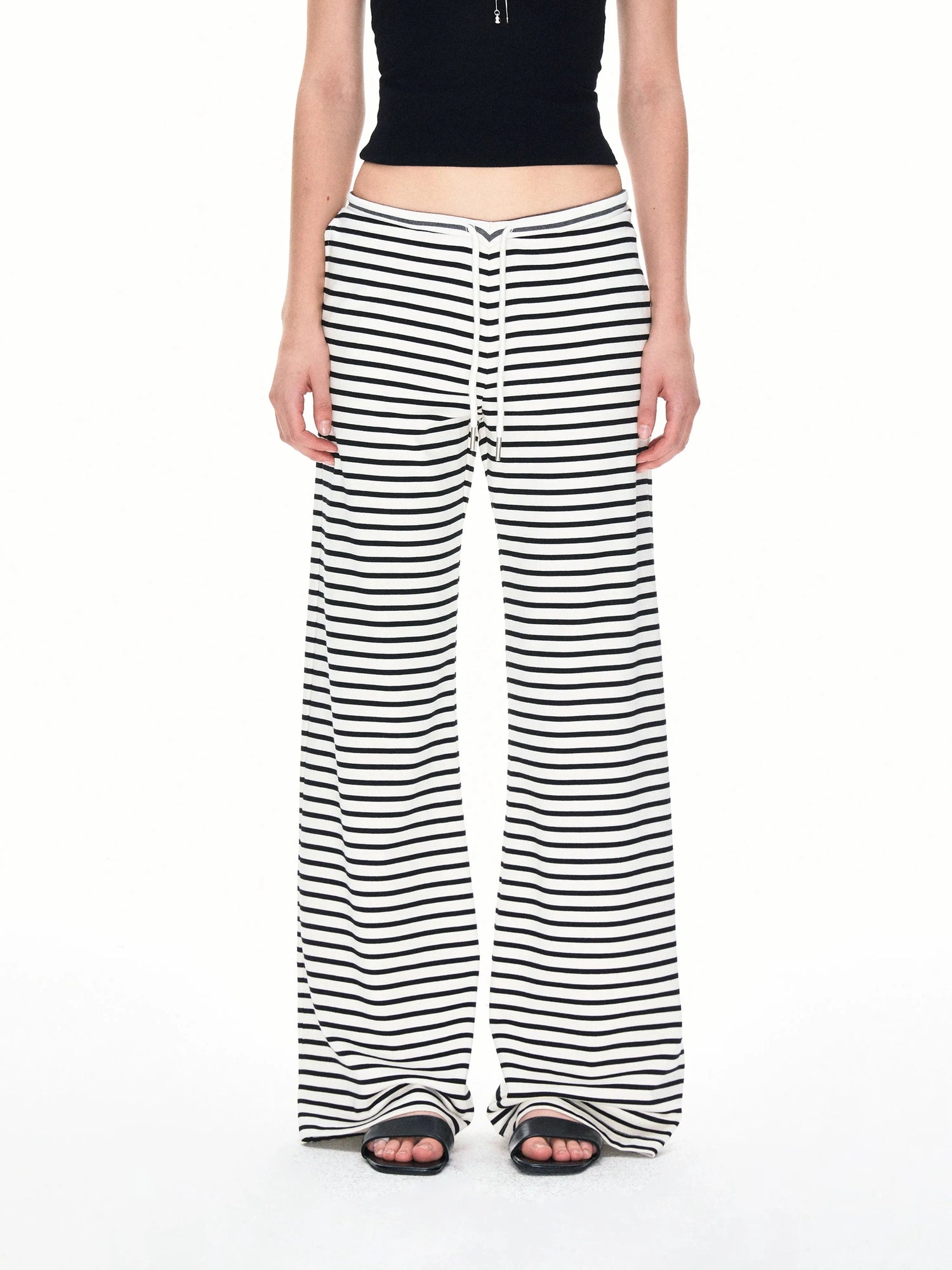 kvkv Low Rise Striped Drawstring Trousers