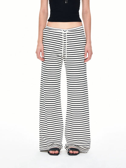 kvkv Low Rise Striped Drawstring Trousers