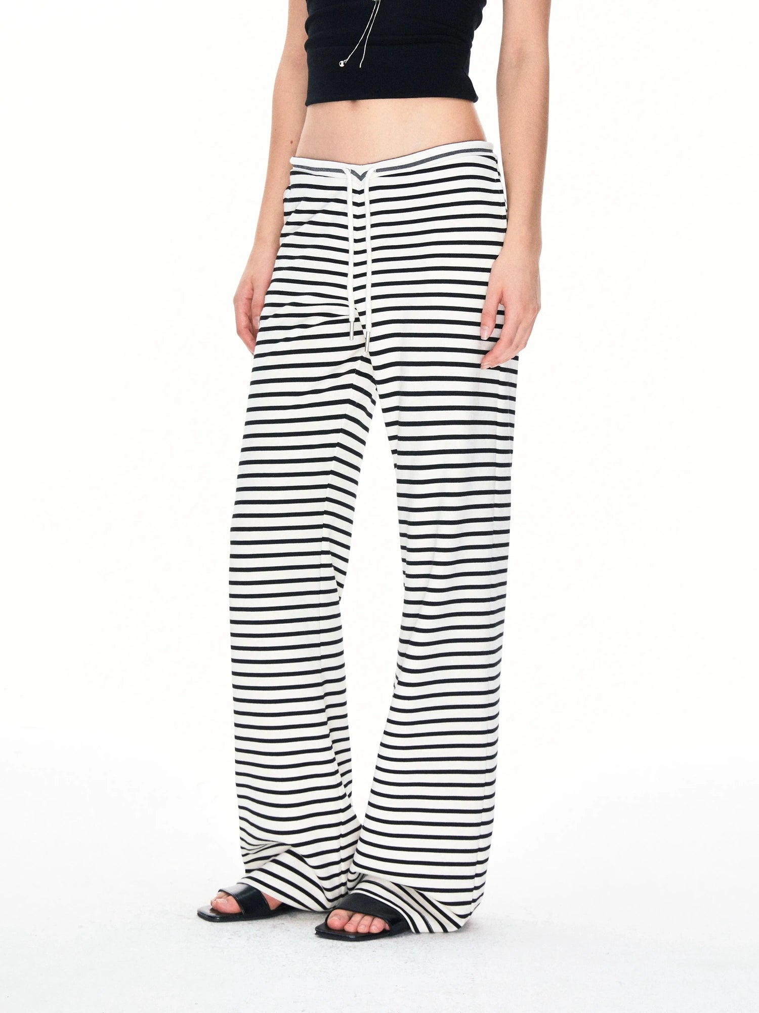 kvkv Low Rise Striped Drawstring Trousers